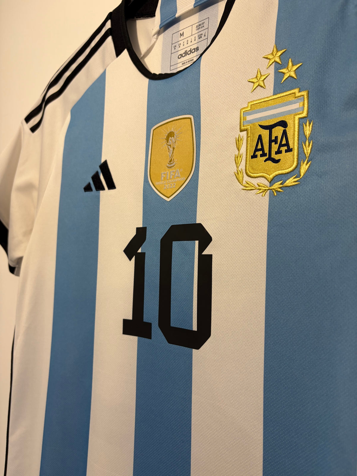 Authentic Argentina 2023 3-Star Home Shirt – Messi #10